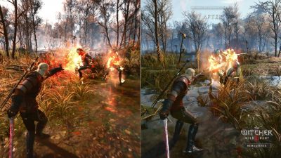 Comparativa oficial en vídeo de The Witcher 3 Remastered con su versión original